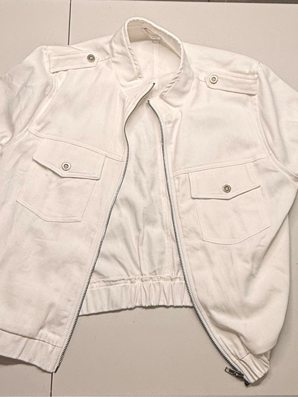 Staccato Cream Zip-Front Utility Jacket - Picture 2 of 2